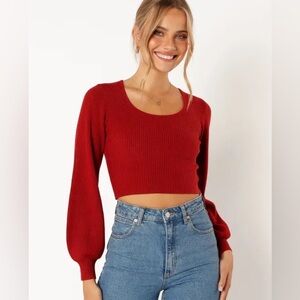 DAPHNE CREWNECK BUBBLE SLEEVE KNIT SWEATER
BURGUNDY
